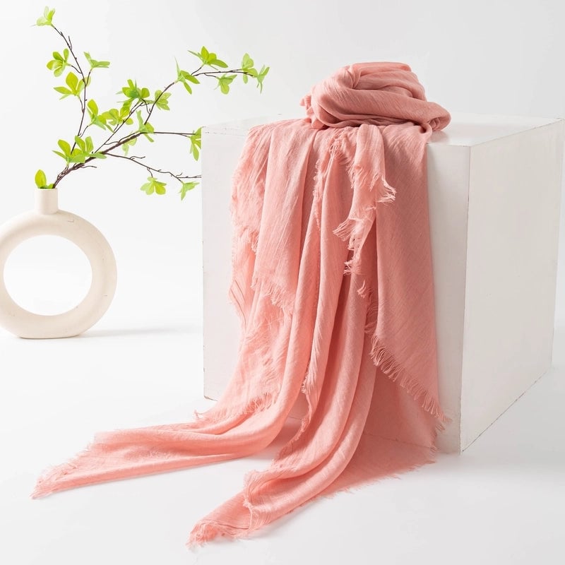 Women's Minimalist Solid Color Polyester Silk Scarf