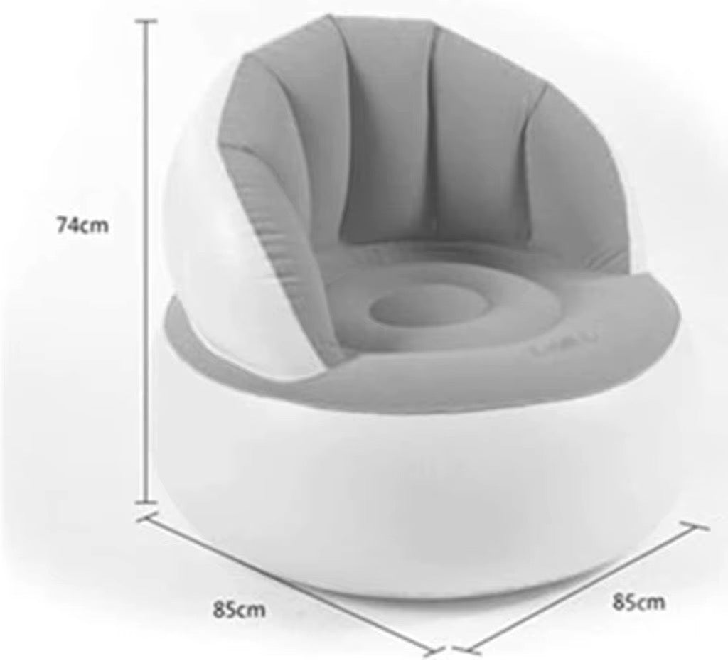 Comfortable Chair Pouf with Backrest.Inflatable Chair Sofa Cushion for Kids.Portable.Single Flocked Lightweight Camping Relaxing Seat