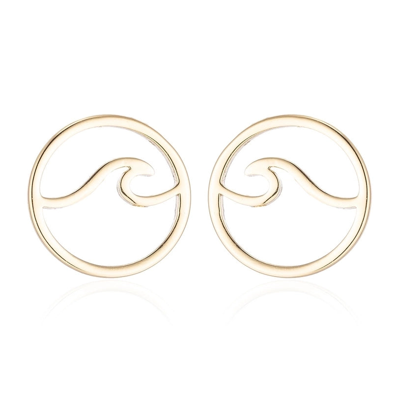 Minimalist Geometric Plating 304 Stainless Steel No Inlaid 18K Gold Plated Earrings