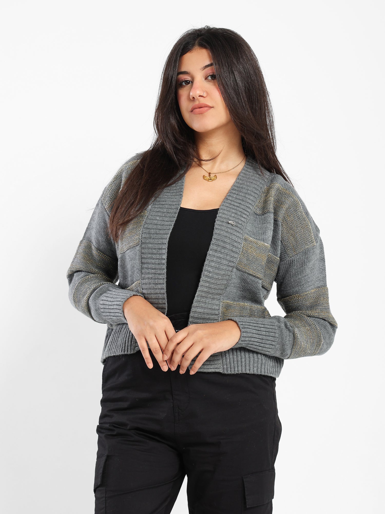 Shiny Striped Cardigan
