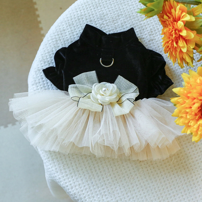 Pet Ring Dog Clothes Spring And Summer New New Medium And Small Dog Puppy Fluffy Gauze Dress Hepburn Wedding Dress