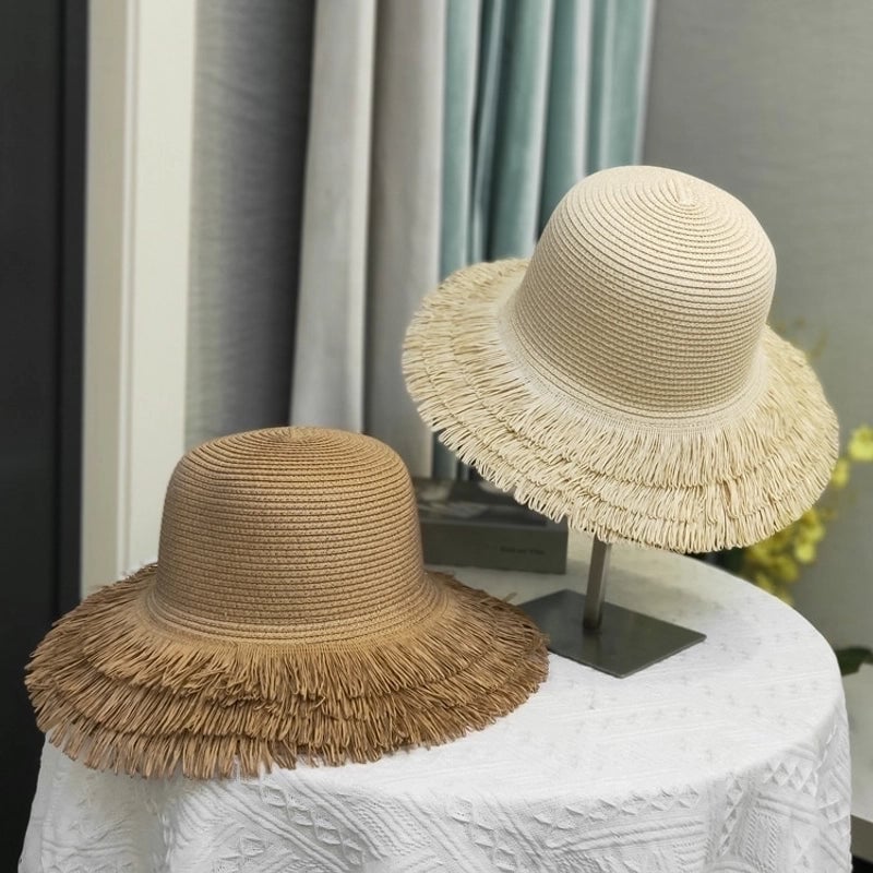 Women's Minimalist Classic Style Solid Color Flat Eaves Straw Hat