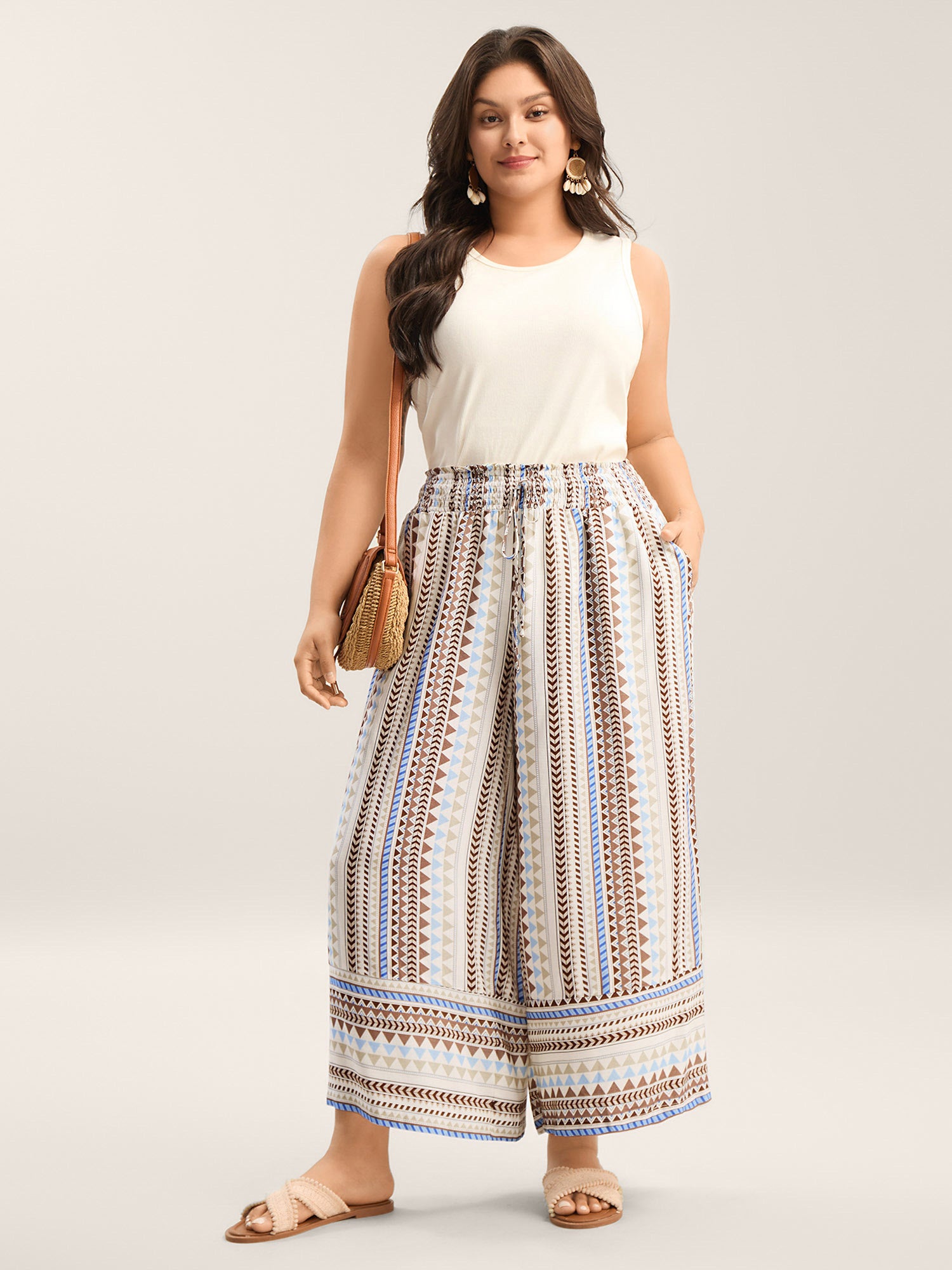Boho Stripes Wide-Leg Pants