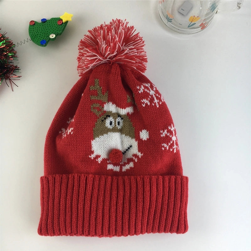 Unisex Cartoon Style Cute Santa Claus Elk Eaveless Wool Cap