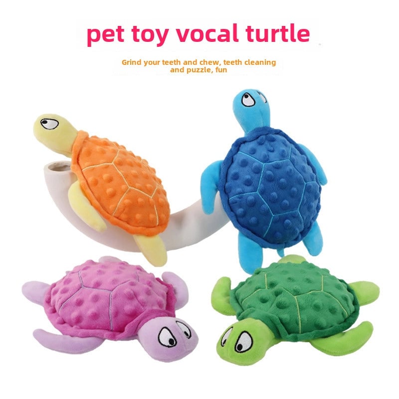 New Dog Vocal Toy Turtle 25cm Plush Turtle Companion Interactive Doll Pet Products Bite Resistant