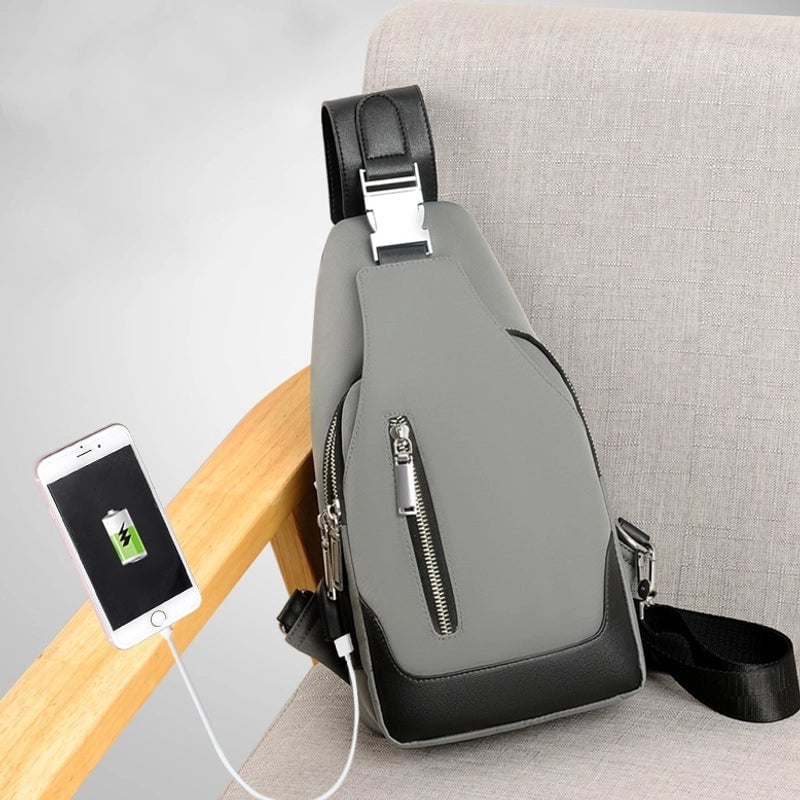 Men's Classic Style Sports Solid Color Oxford Cloth Waist Bags