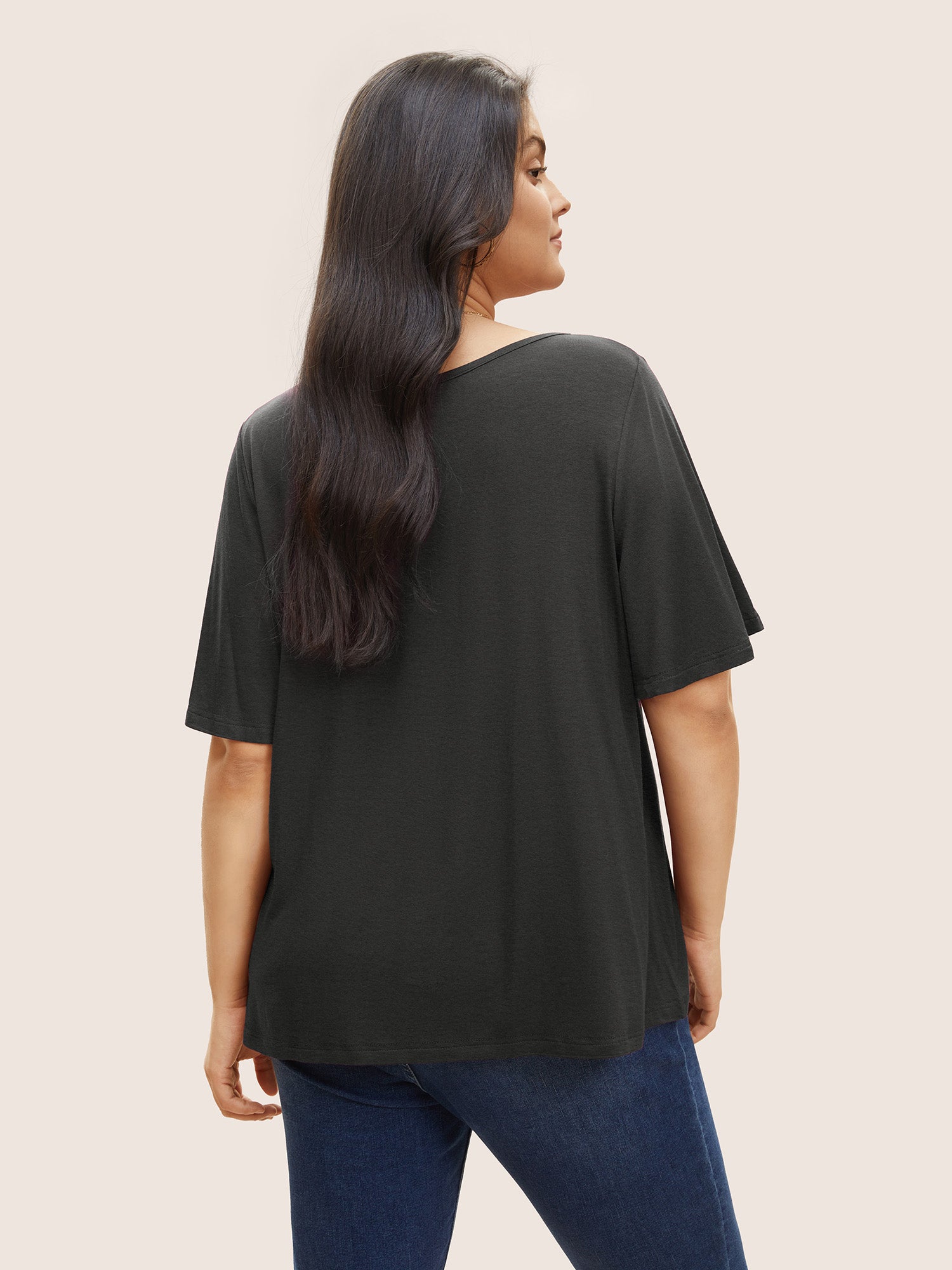Supersoft Essentials Twist Front Asymmetrical Neck T-shirt