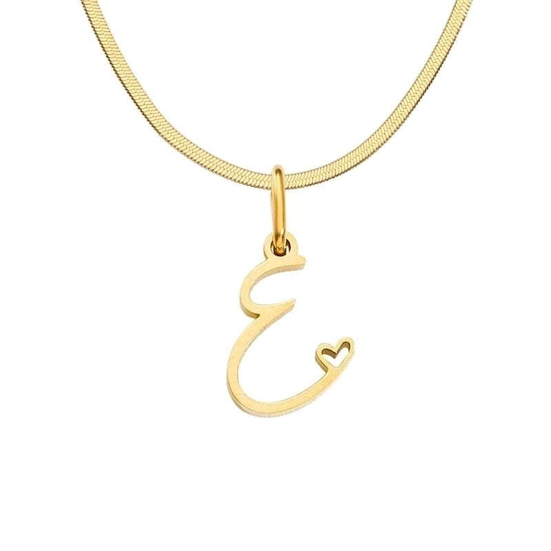 Stainless Steel Titanium Steel 14K Gold Plated Minimalist Plating Letter Heart Shape Pendant Necklace