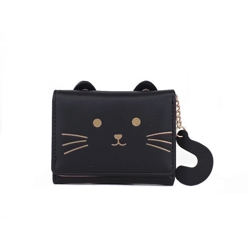 Women's Cat Pu Leather Buckle Wallets