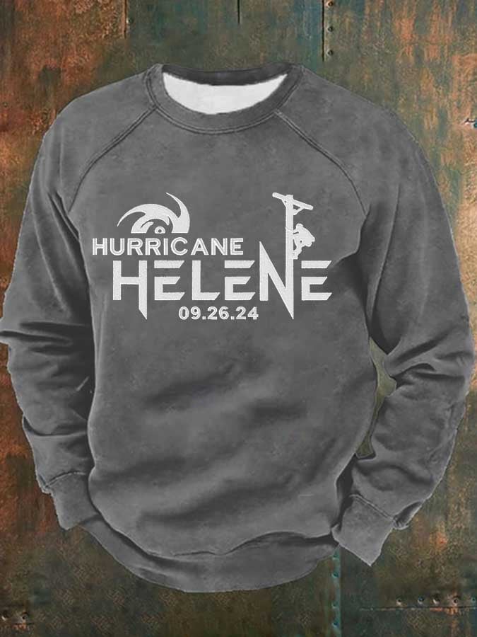 Man's Hurricane Helen Appalachia Strong  Print Casual Long Sleeve Sweatershirt