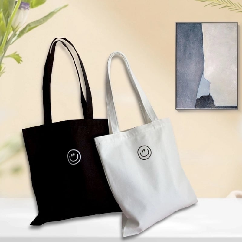 Women's Basic Canvas Bag Cute Cartoon Handbag Bag