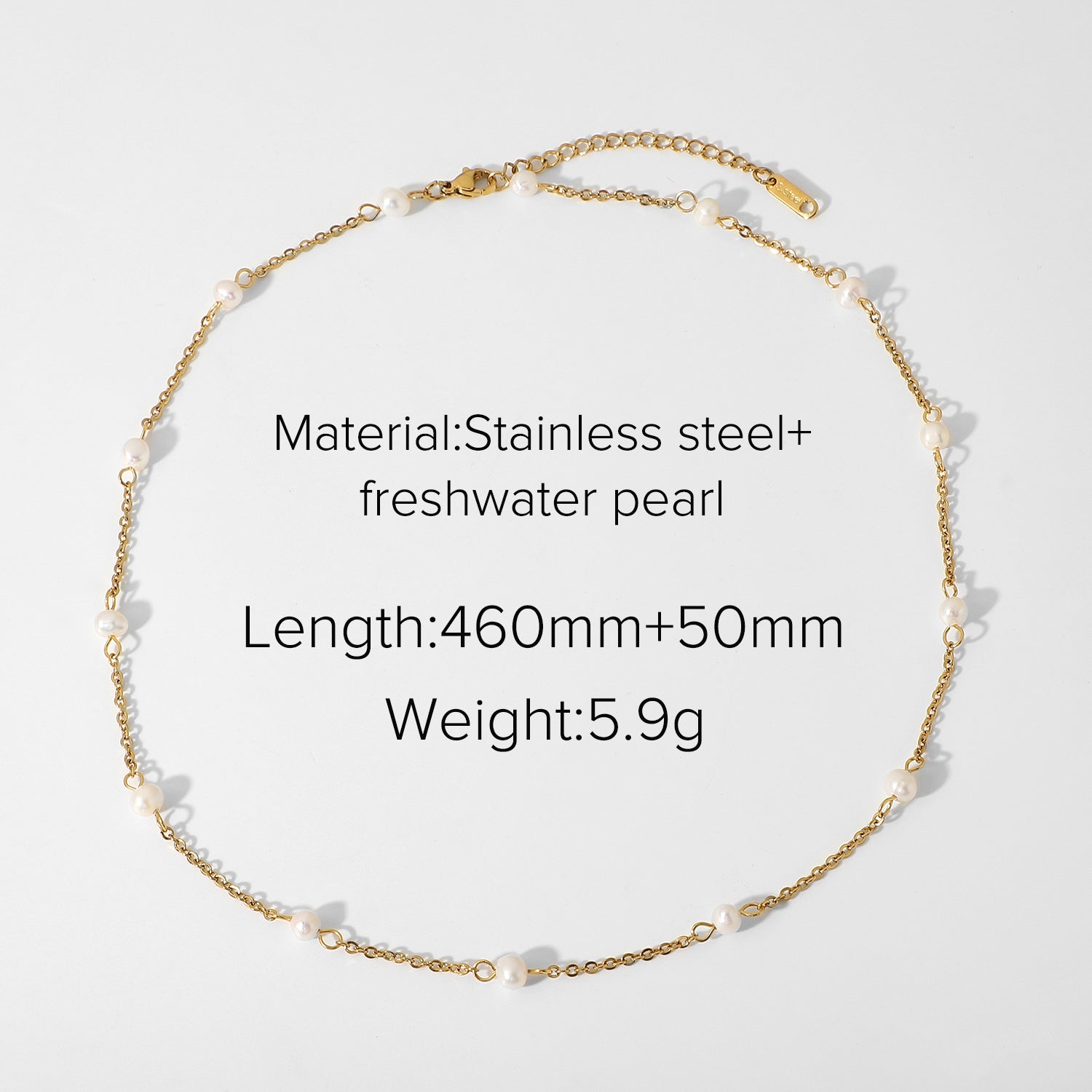Pearl Necklace Clavicle Chain Stainless Steel Necklace 18K Gold Titanium Steel