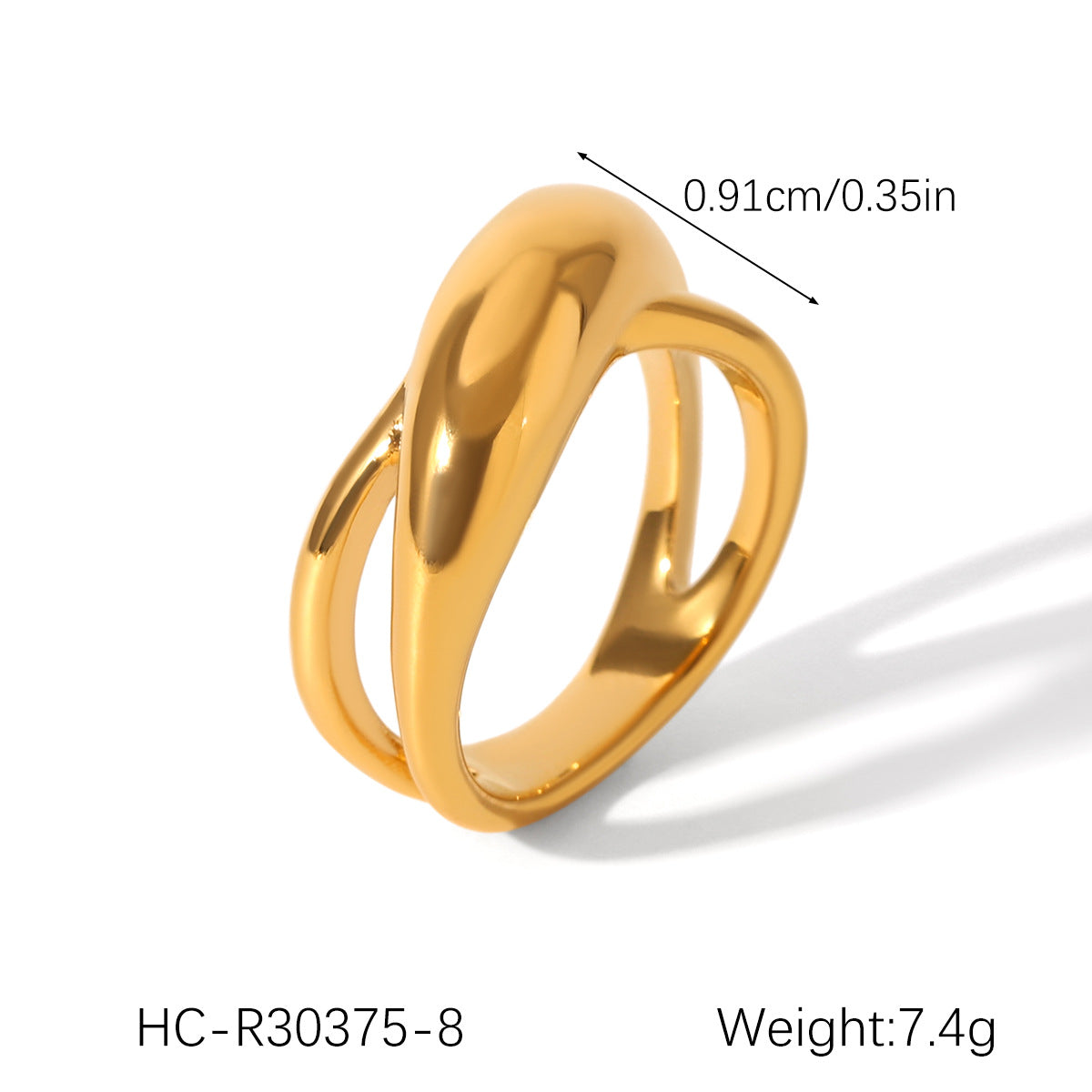 Ins Style Stainless Steel Twist Ring Female Round Bead Ring Star Chain Ring