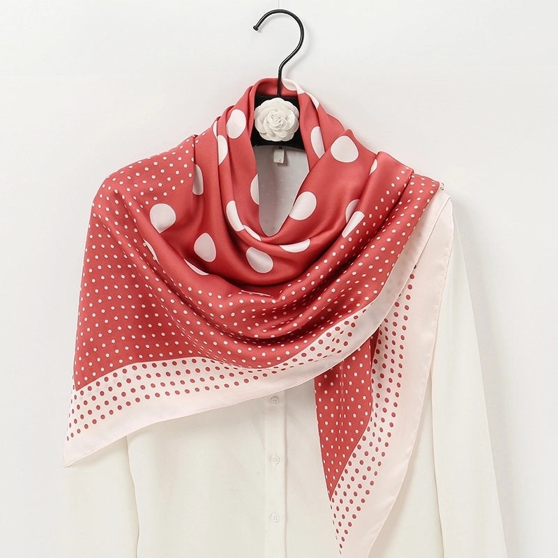 Women's Ethnic Style Sweet Color Block Satin Printing Scarf