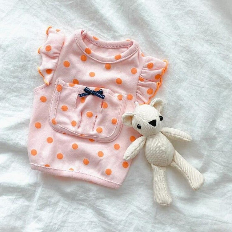 Polka Dot Dog Clothes With Bear Doll