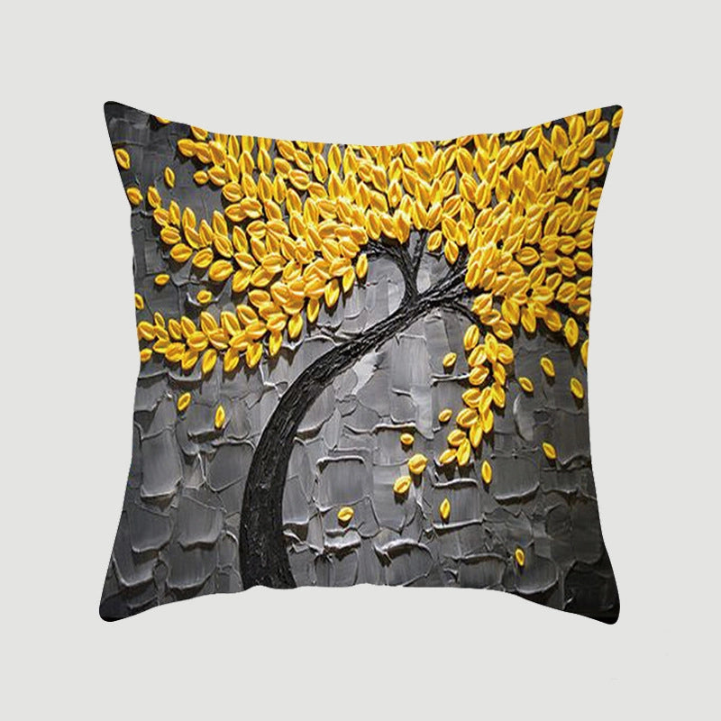Modern Style Pastoral Letter Plant Linen Pillow Cases Couch & Sofa Decor