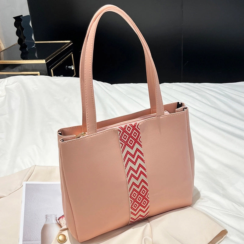 Women's Large Pu Leather Solid Color Vintage Style Classic Style Zipper Shoulder Bag