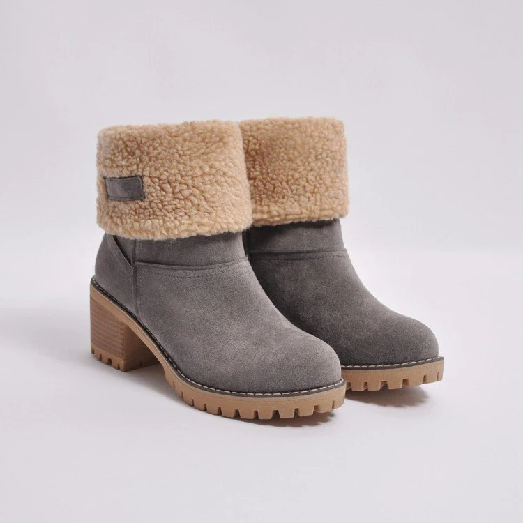 Women's Block Heel Snow Boots