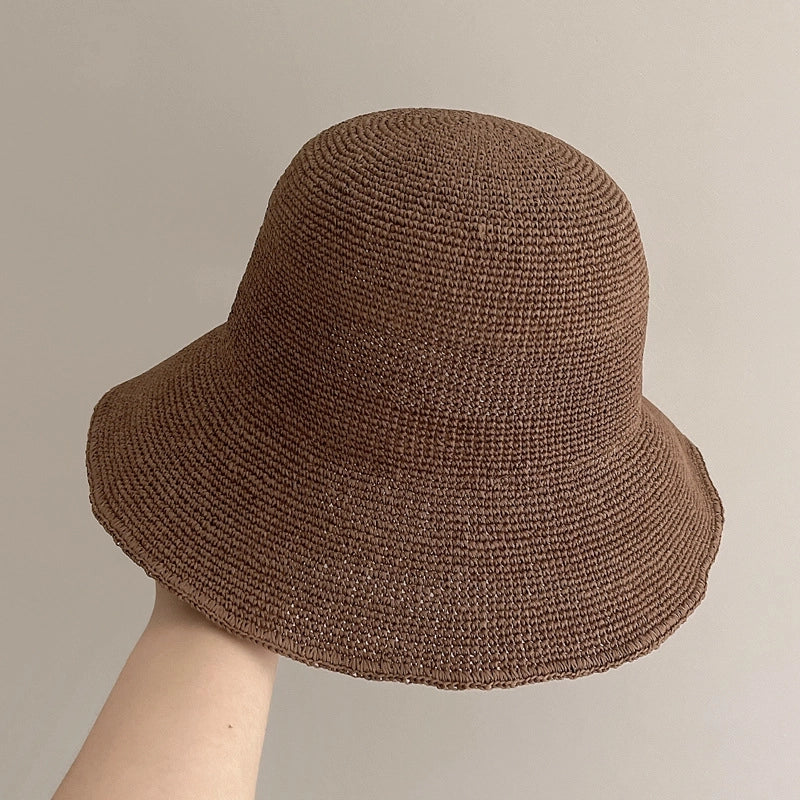 Summer Fine Hook Shade Hat Handmade Fine Grass Fisherman Hat Summer Travel Dome Straw Hat Sunscreen Sunshade Hat