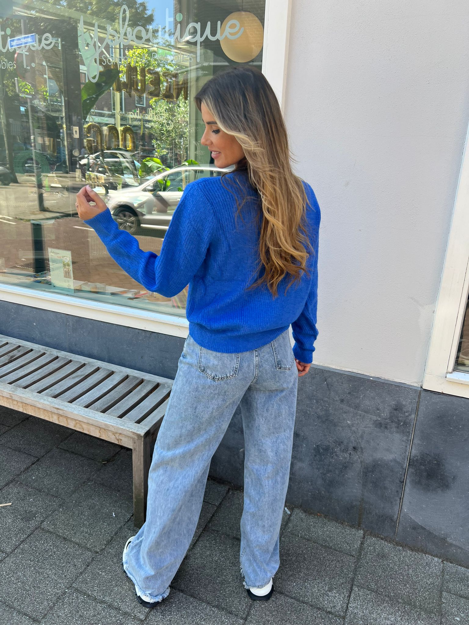 Basic Anna vest knoop Blue