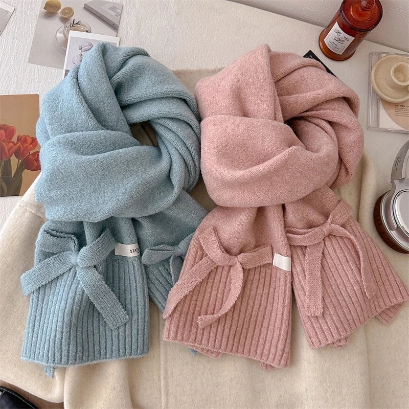 Women's Cute Sweet Solid Color Spandex Polyester Acrylic Scarf