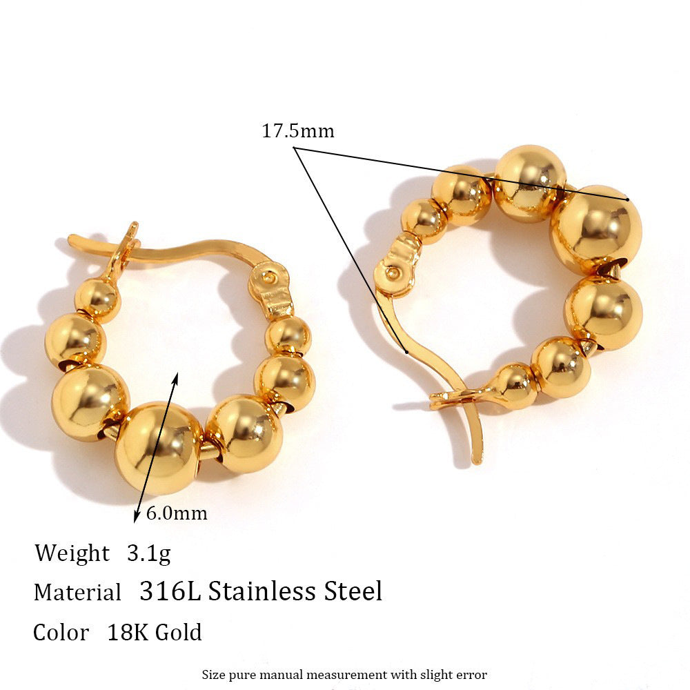 Fashion Circle Geometric Stainless Steel 18K Gold Plated Earrings