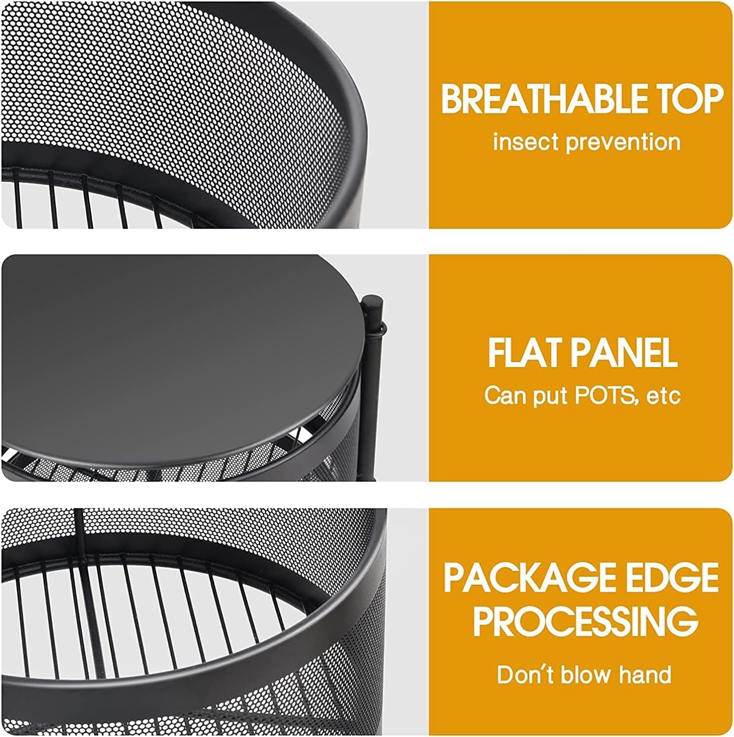 4 Layer Round Shelf. Rotatable  Vegetable Rack with Wheels