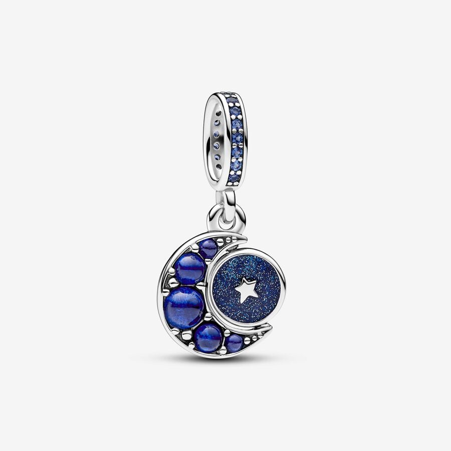 Sparkling Moon Spinning Dangle Pandora Charm