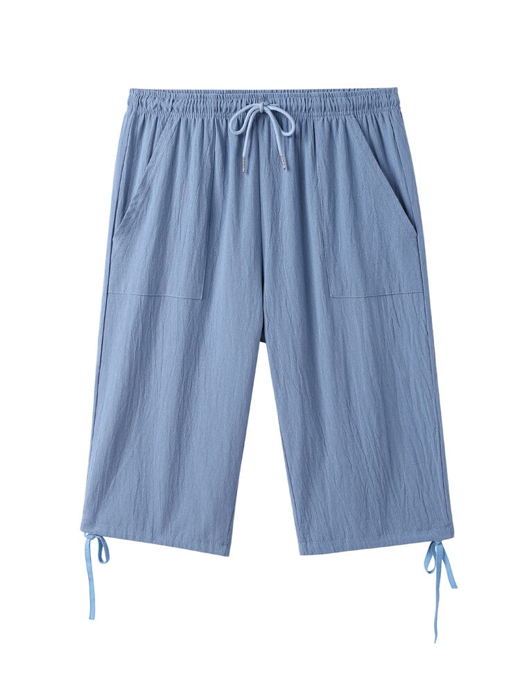 Cotton Linen Casual Drawstring Shorts