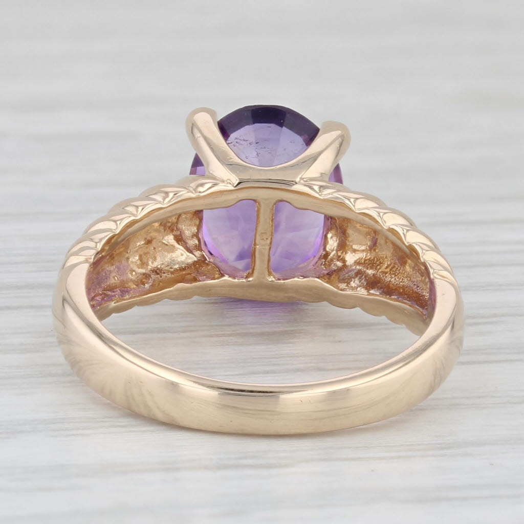 2.50ct Oval Solitaire Amethyst Ring 14k Yellow Gold Size 6.25