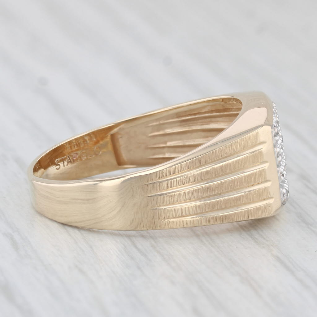 0.16ctw Diamond Men's Ring 10k Yellow Gold Size 13