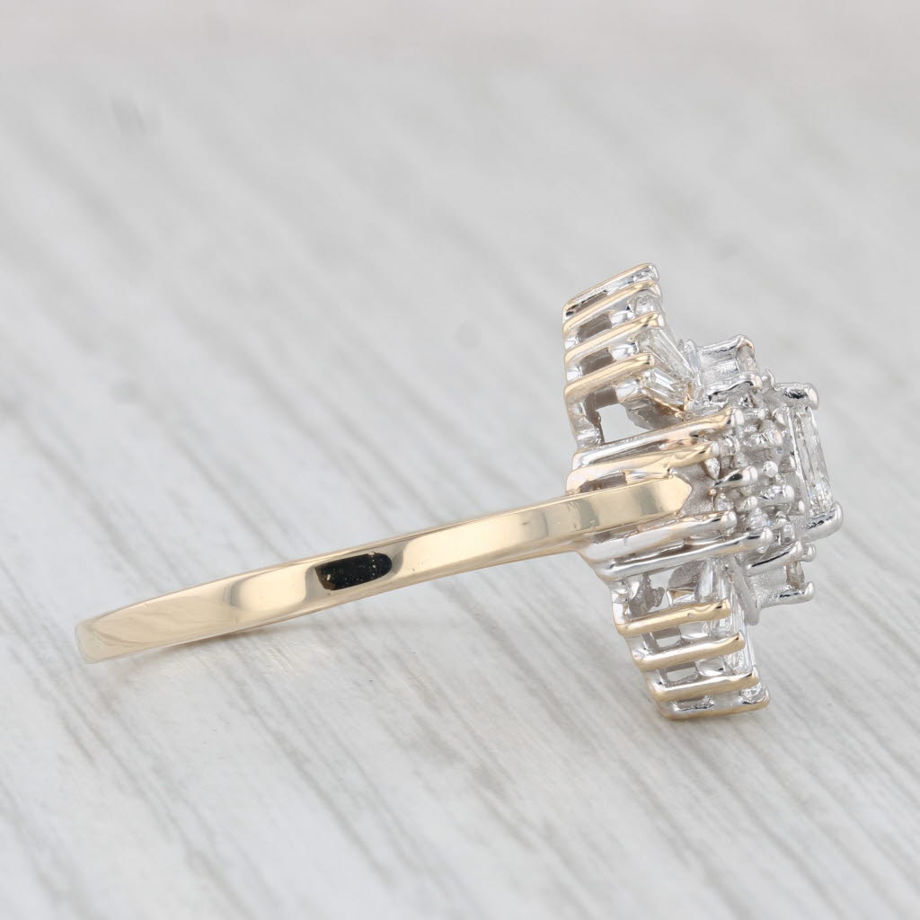 0.73ctw Diamond Cluster Engagement Ring 14k Yellow Gold Size 9