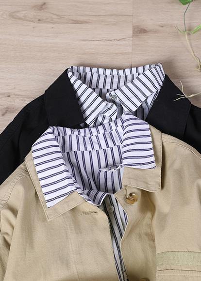 Vintage Black Pockets Coat Spring