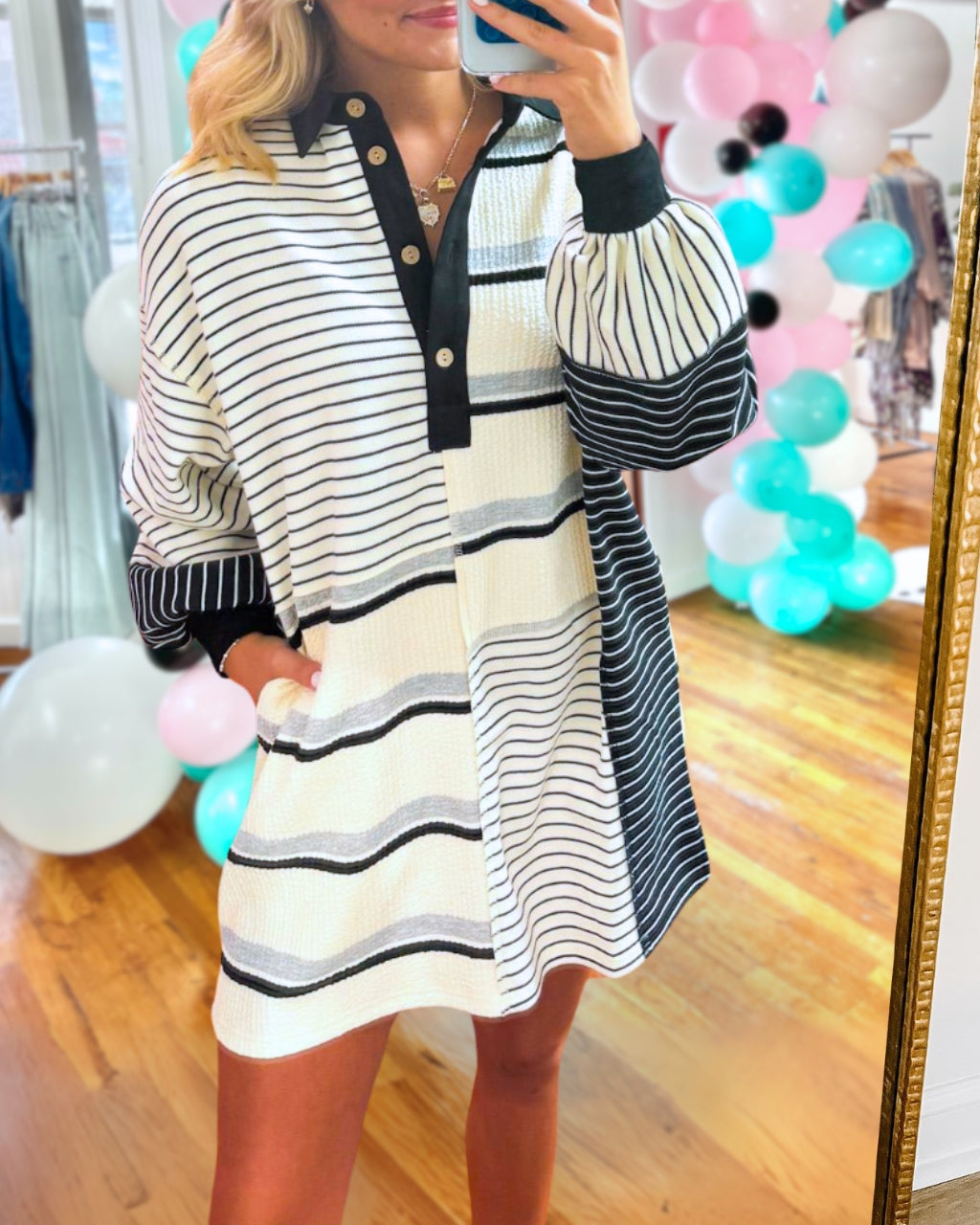 Playfully Mixed Stripe Dress