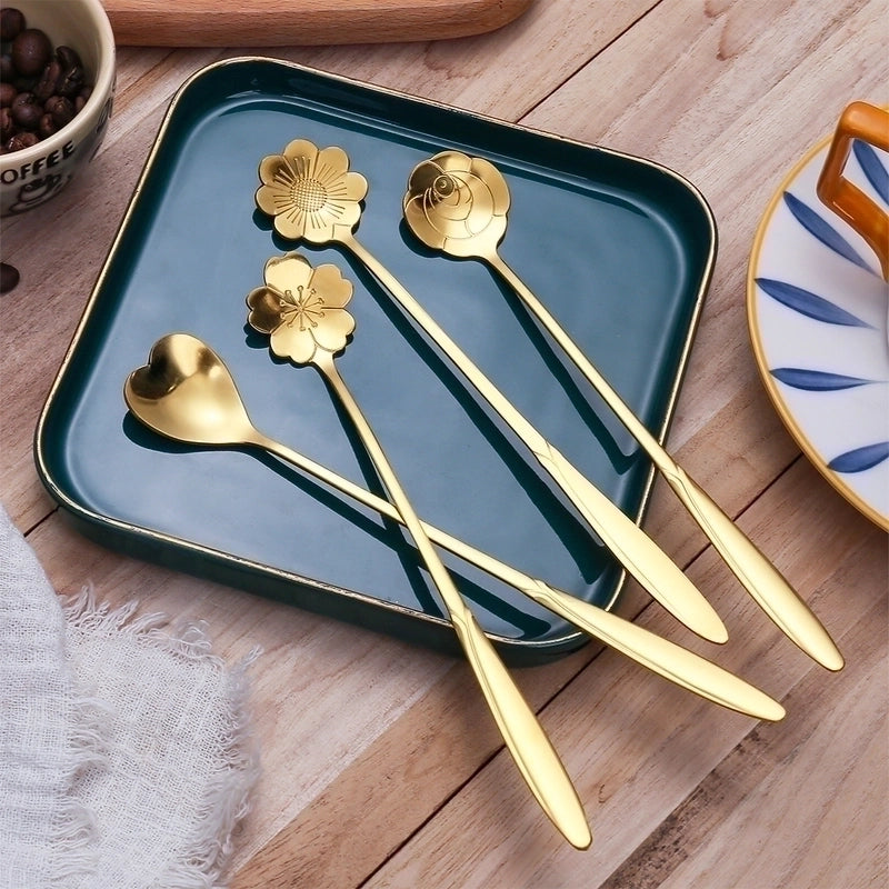 Casual Flower Stainless Steel Tableware