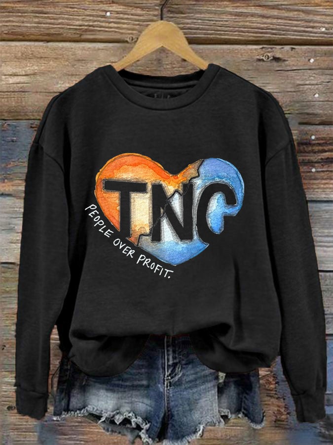 Women's Tennessee and North Carolina Hurricane Helene Print Crew Neck Sweatshirt