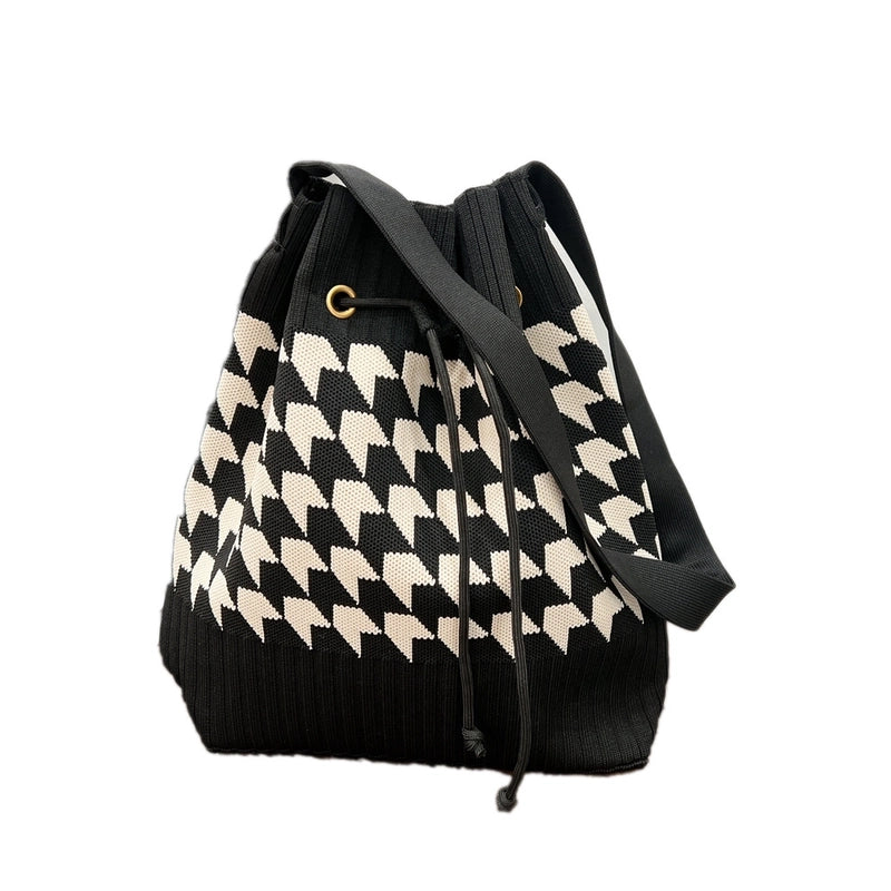 Women's Medium Knit Geometric Vintage Style Classic Style String Tote Bag