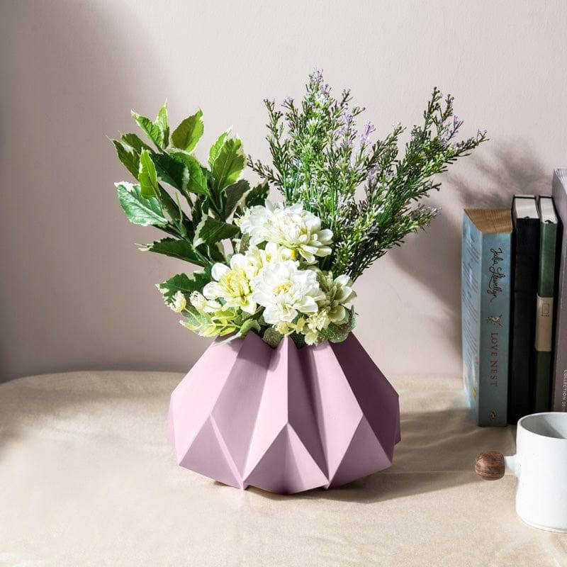 Origami Porcelain Vase Short - Pink