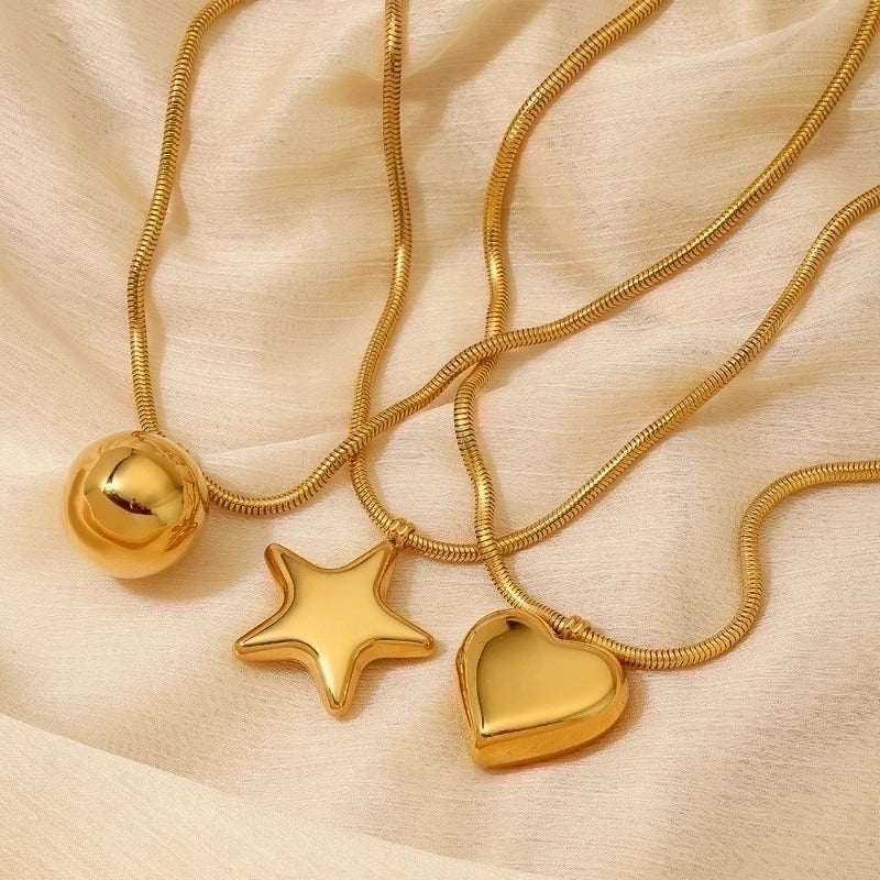 304 Stainless Steel 16K Gold Plated White Gold Plated Gold Plated Casual Minimalist Plating Heart Shape Pendant Necklace
