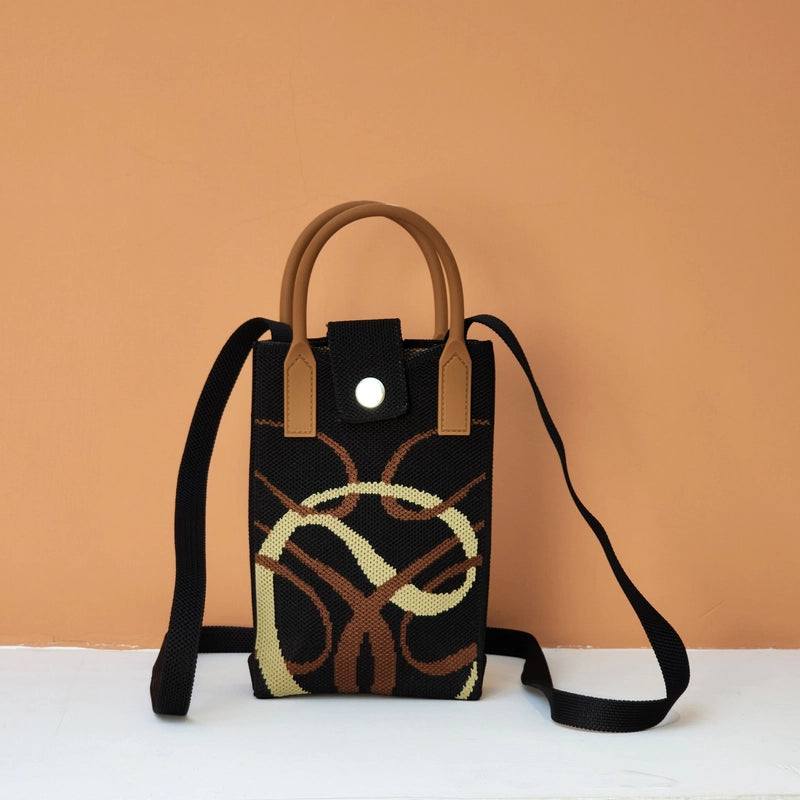 Women's Polyester Cartoon Cute Square Hidden Buckle Shoulder Bag Handbag Crossbody Bag