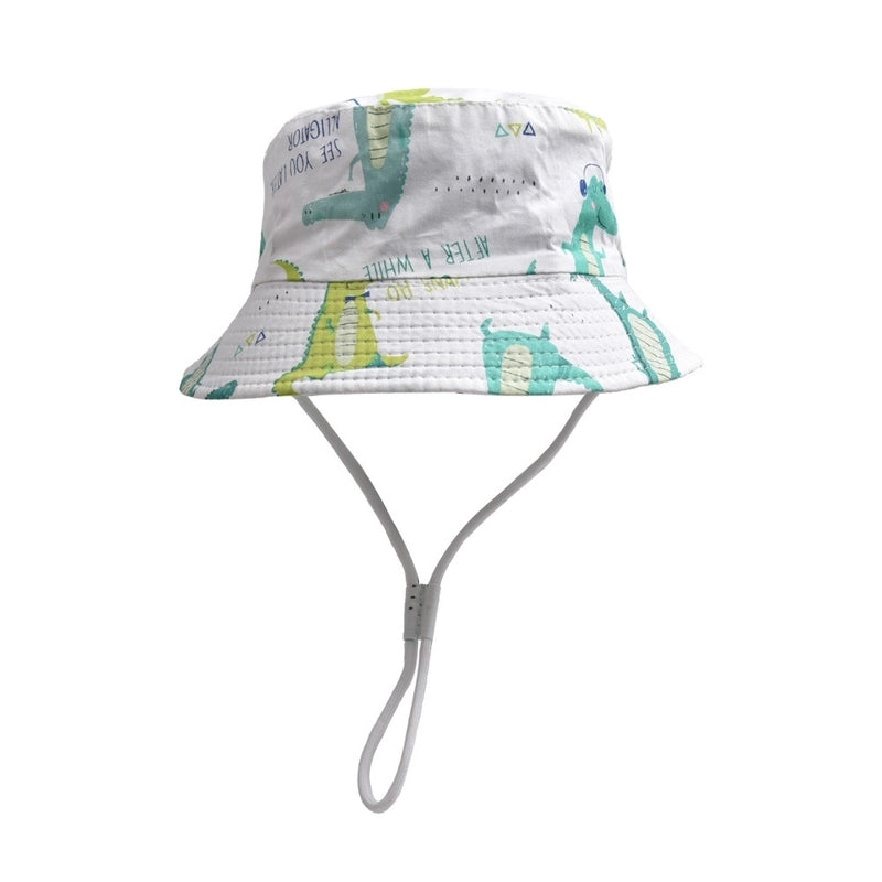 Children Unisex Casual Minimalist Dinosaur Flower Printing Bucket Hat