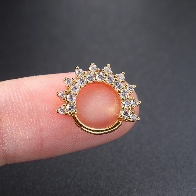 1 Piece Minimalist Leaf Inlay Copper Zircon Ear Studs