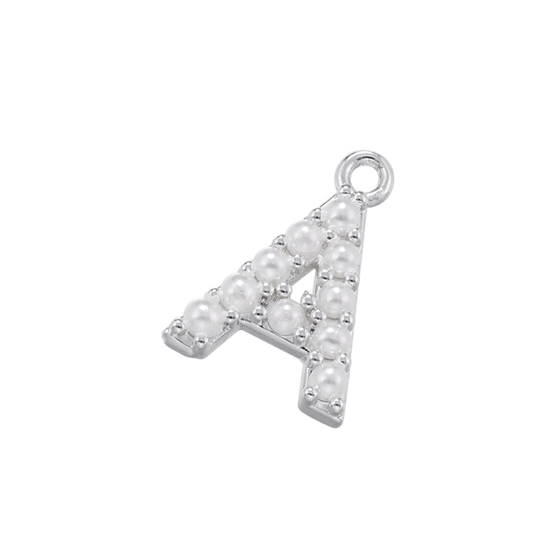 Casual Elegant Minimalist Letter Copper Plating Inlay Artificial Pearls 18k Gold Plated Charms