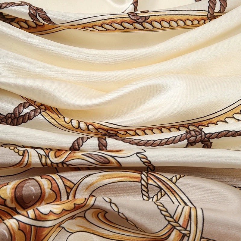 Women's Streetwear Printing Satin Printing Silk Scarf
