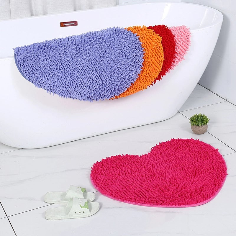 Casual Elegant Heart Shape Solid Color Polyester Carpet Bathing