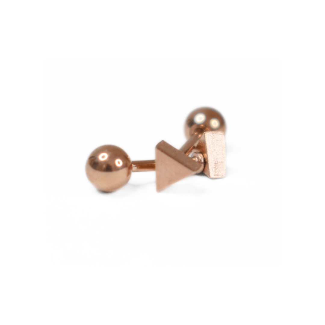 4mm Baby triangle studs - Rose gold