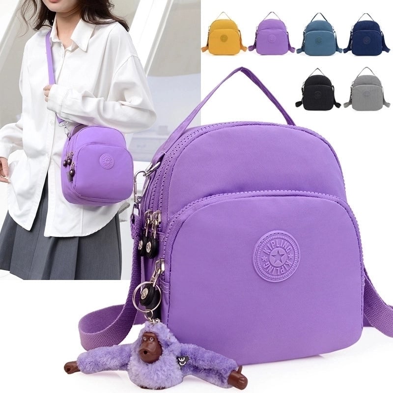 Women's Small Oxford Cloth Solid Color Classic Style Square Zipper Handbag