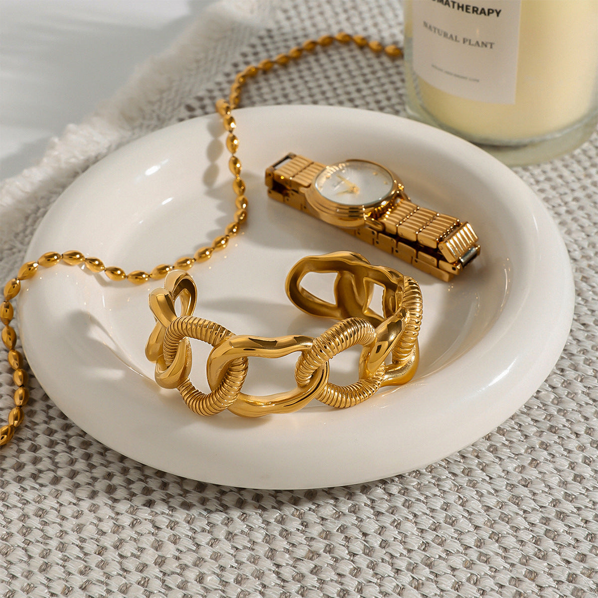 Stainless Steel Gold Bracelet Female Open Bracelet Titanium Steel Bracelet