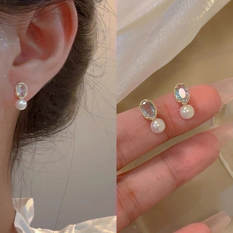 2 Pieces Fashion Heart Shape Flower Copper Beaded Plating Inlay Pearl Zircon Earrings Ear Studs 1 Pair