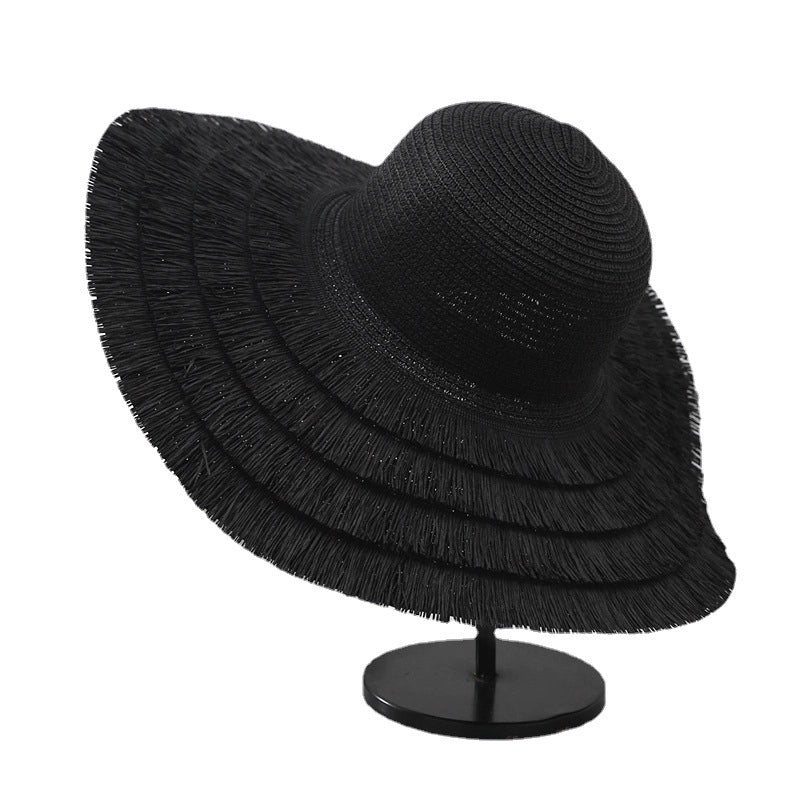 Women's Minimalist Classic Style Solid Color Big Eaves Straw Hat